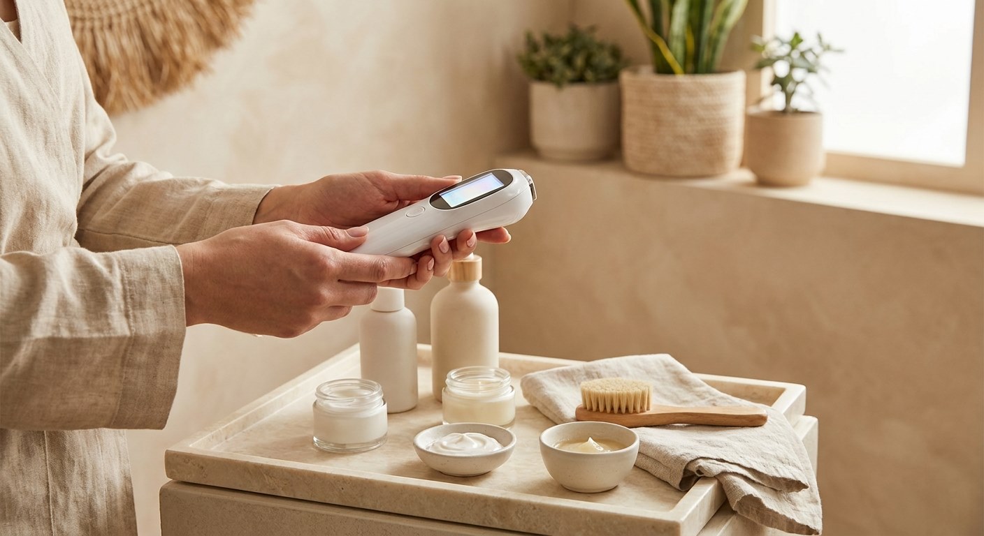Kosmetische Hautanalyse vor der Aknebehandlung bei skintime Frankfurt